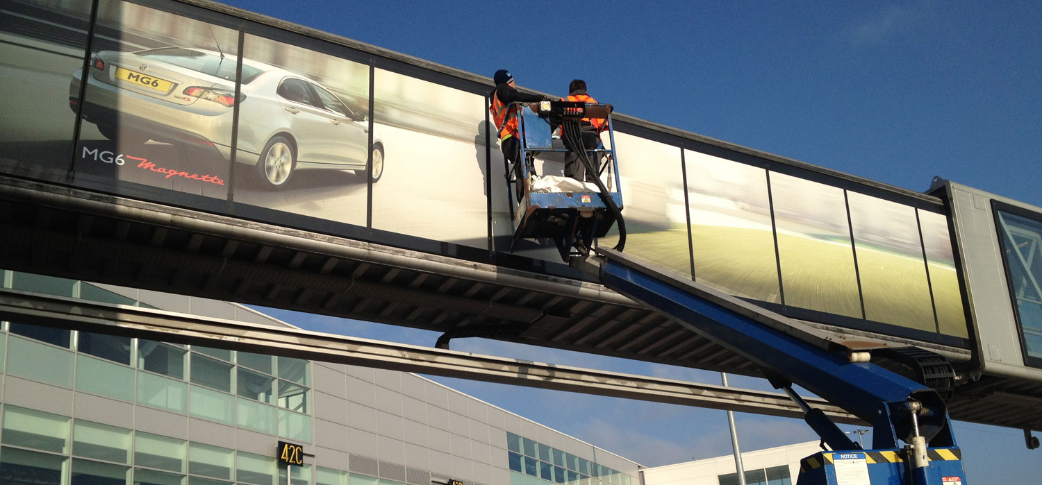 Airport signage installation